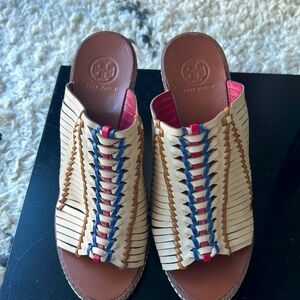 TORI BURCH multi color leather sandals